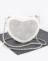 White Sparkle Heart Bag