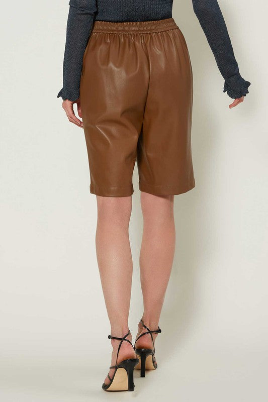 Vegan Leather Shorts