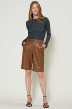 Vegan Leather Shorts